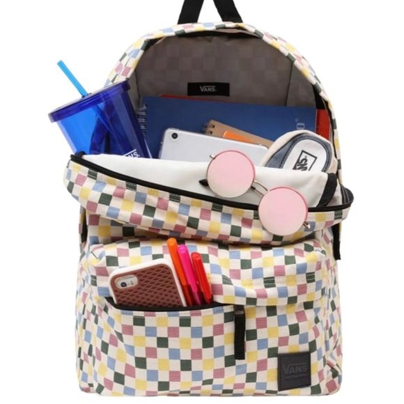 VANS Deana III Backpack Multicolor Zip Pockets School Skate VN00021MXZP - Picture 3 of 5
